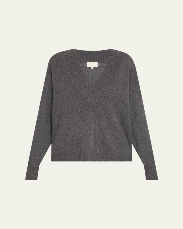 Sage V-Neck Cashmere Oversized Sweat